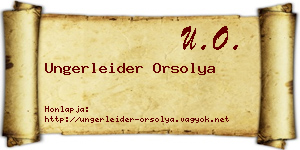 Ungerleider Orsolya névjegykártya